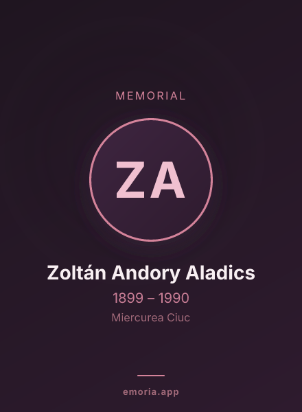 Memorial portrait of Zoltán Andory Aladics