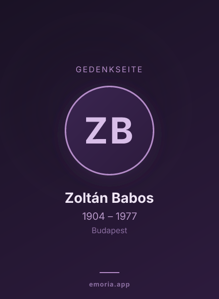 Gedenkportrait von Zoltán Babos