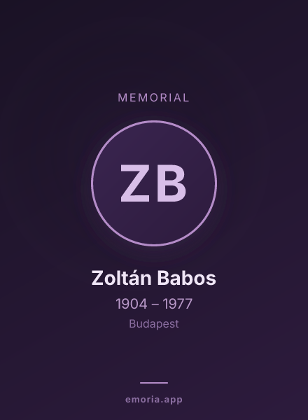 Memorial portrait of Zoltán Babos