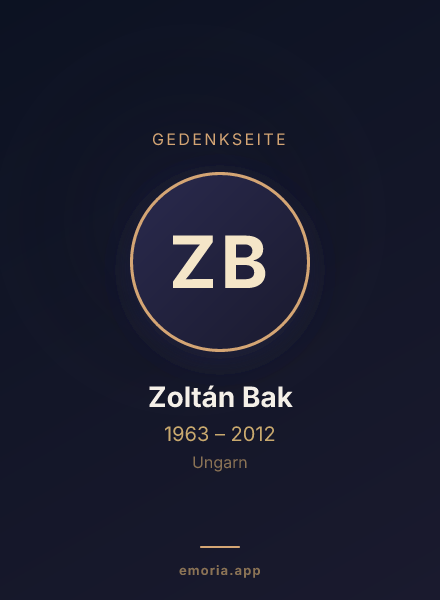 Gedenkportrait von Zoltán Bak