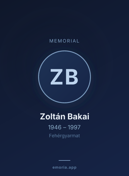 Memorial portrait of Zoltán Bakai