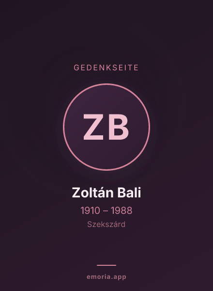 Gedenkportrait von Zoltán Bali