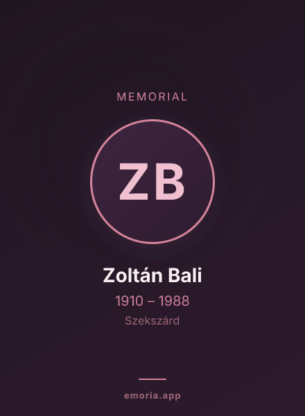 Memorial portrait of Zoltán Bali