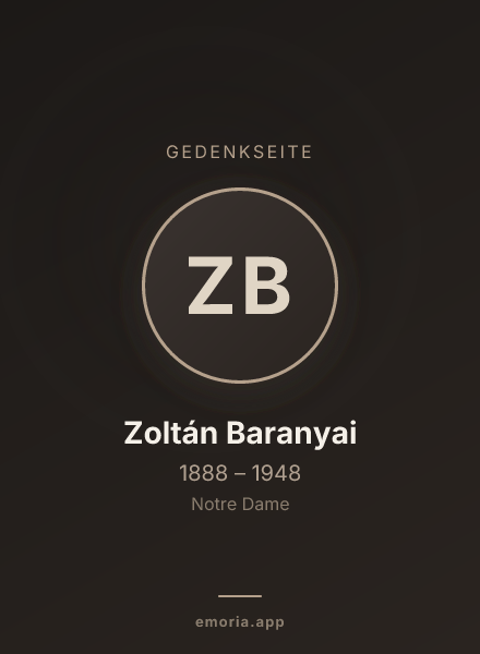 Gedenkportrait von Zoltán Baranyai