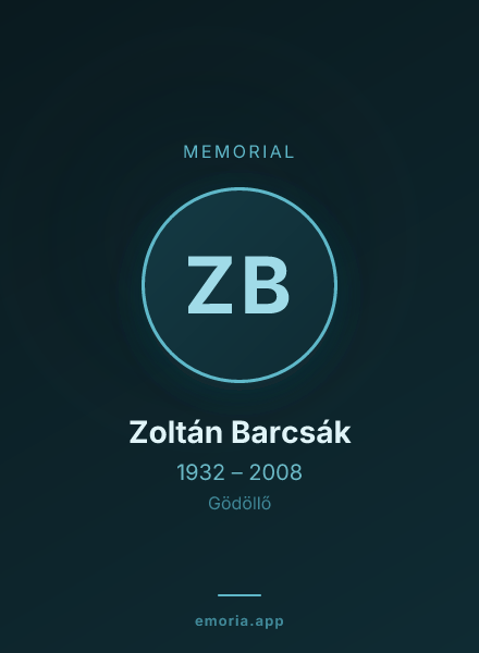 Memorial portrait of Zoltán Barcsák