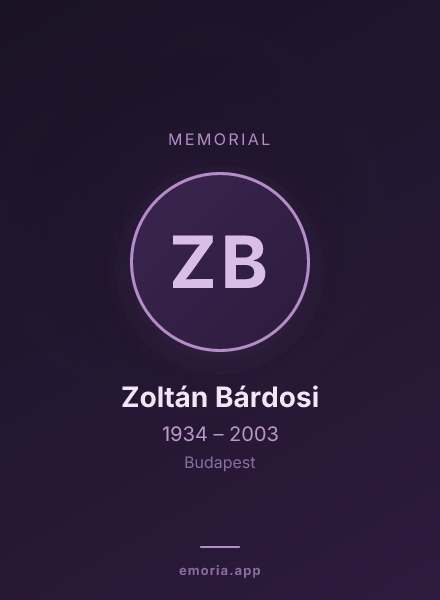 Memorial portrait of Zoltán Bárdosi