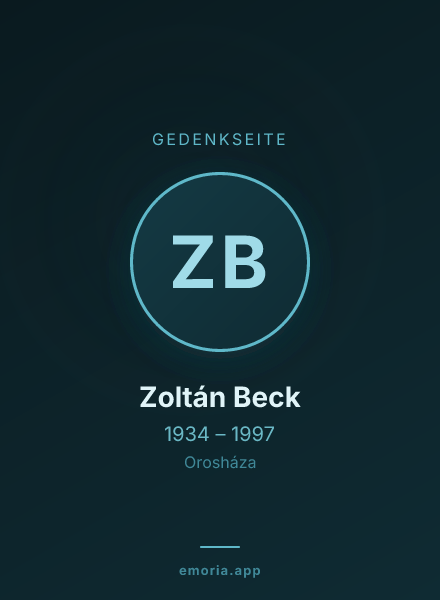 Gedenkportrait von Zoltán Beck