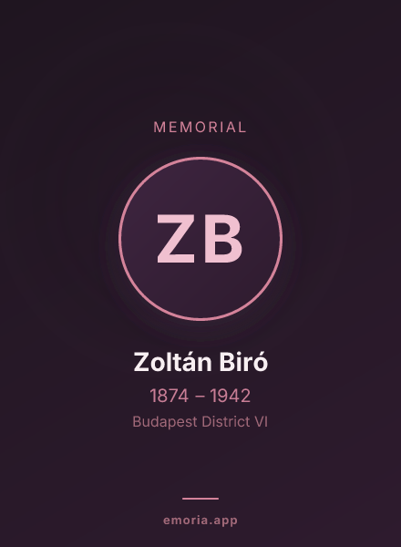 Memorial portrait of Zoltán Biró