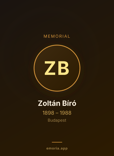 Memorial portrait of Zoltán Bíró