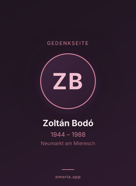 Gedenkportrait von Zoltán Bodó