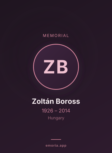 Memorial portrait of Zoltán Boross