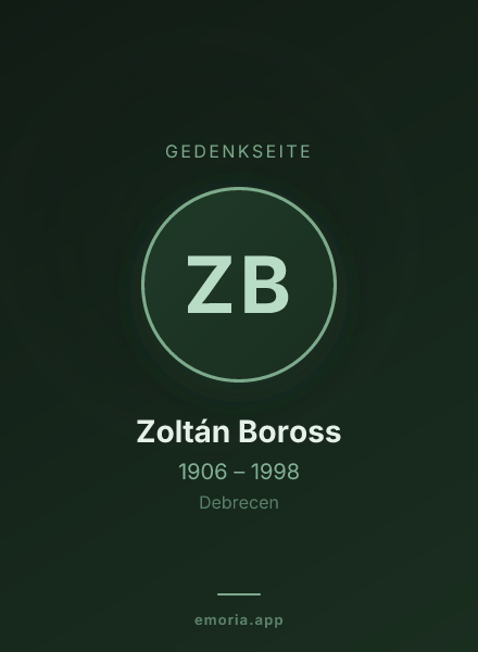 Gedenkportrait von Zoltán Boross