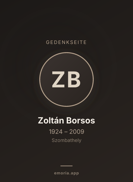Gedenkportrait von Zoltán Borsos