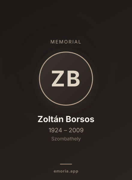 Memorial portrait of Zoltán Borsos