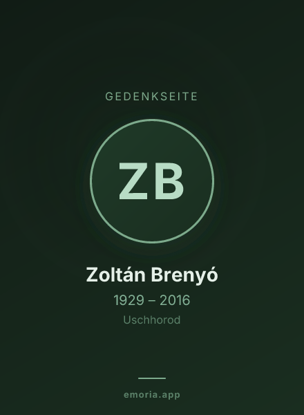 Gedenkportrait von Zoltán Brenyó