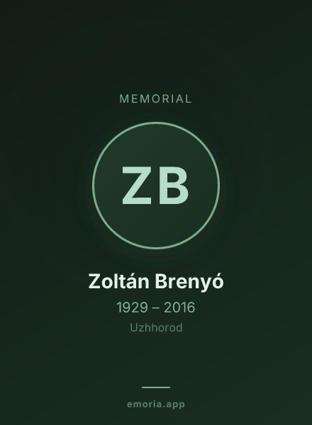 Memorial portrait of Zoltán Brenyó