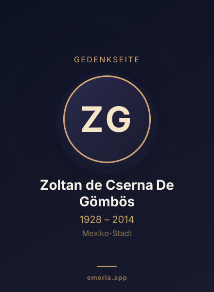 Gedenkportrait von Zoltan de Cserna De Gömbös