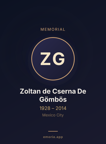 Memorial portrait of Zoltan de Cserna De Gömbös