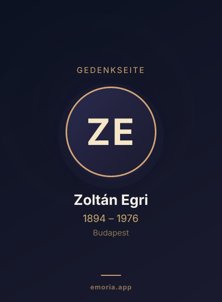 Gedenkportrait von Zoltán Egri