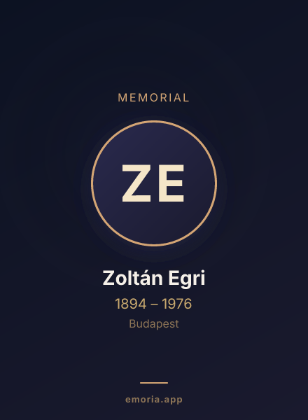 Memorial portrait of Zoltán Egri