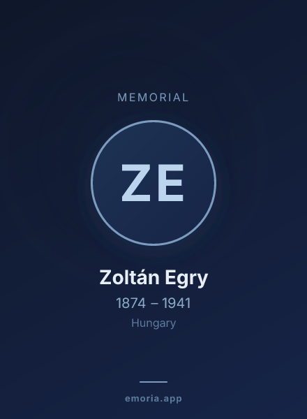Memorial portrait of Zoltán Egry