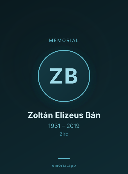 Memorial portrait of Zoltán Elizeus Bán