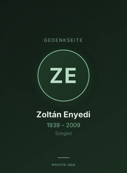 Gedenkportrait von Zoltán Enyedi