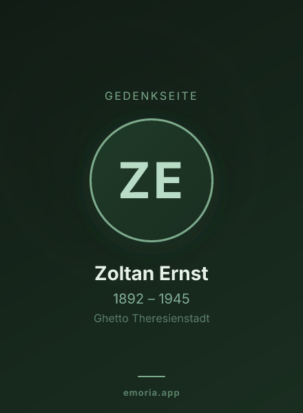 Gedenkportrait von Zoltan Ernst