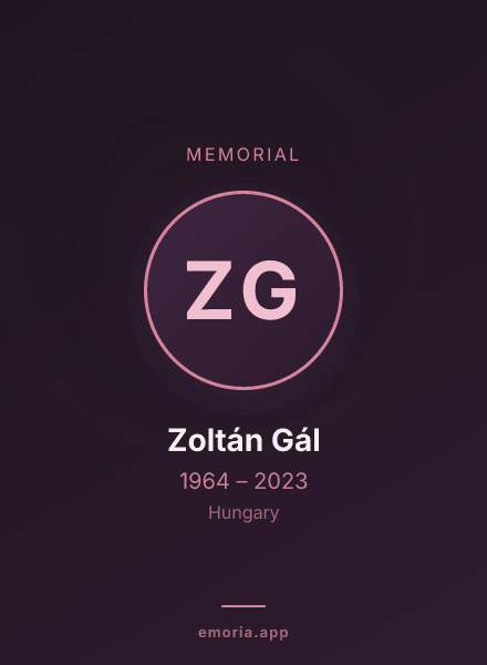 Memorial portrait of Zoltán Gál