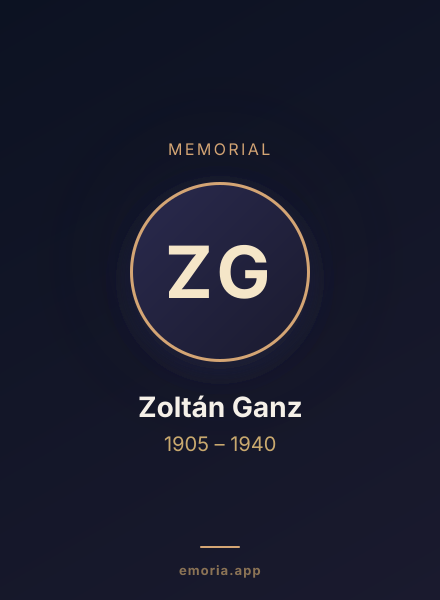 Memorial portrait of Zoltán Ganz