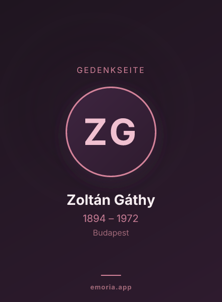 Gedenkportrait von Zoltán Gáthy