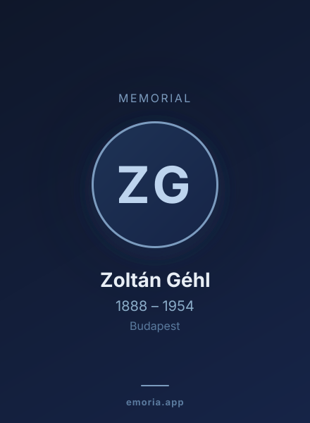 Memorial portrait of Zoltán Géhl