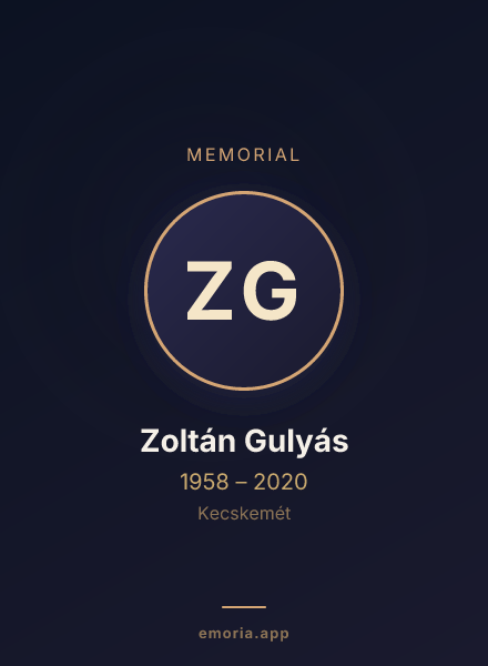 Memorial portrait of Zoltán Gulyás