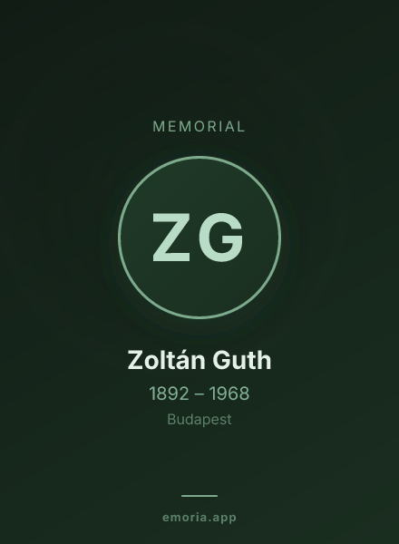 Memorial portrait of Zoltán Guth