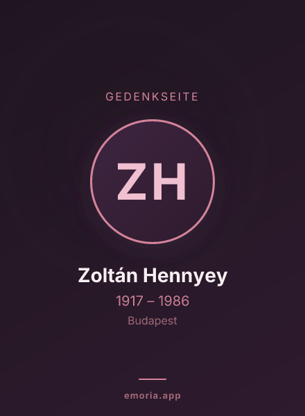 Gedenkportrait von Zoltán Hennyey
