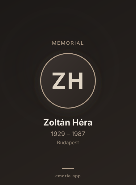 Memorial portrait of Zoltán Héra
