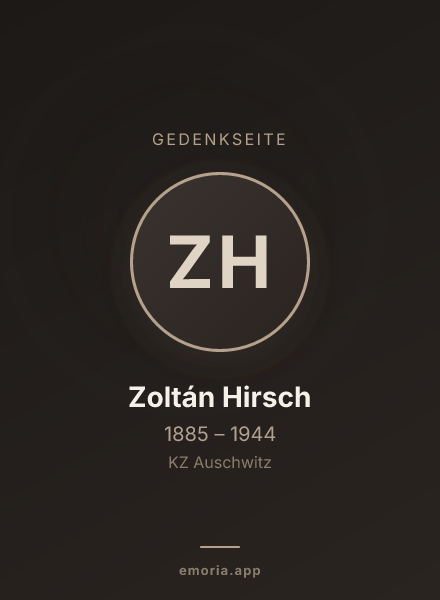 Gedenkportrait von Zoltán Hirsch