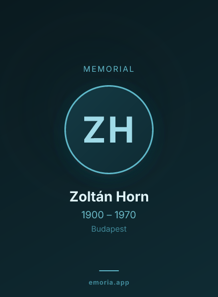 Memorial portrait of Zoltán Horn