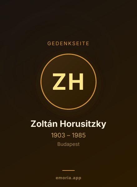 Gedenkportrait von Zoltán Horusitzky