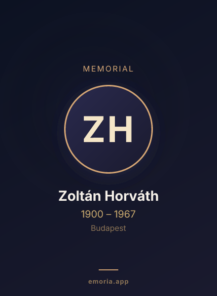 Memorial portrait of Zoltán Horváth