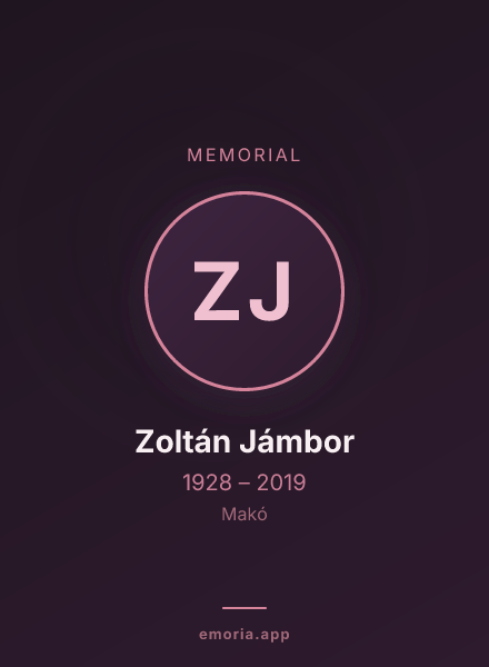 Memorial portrait of Zoltán Jámbor