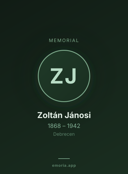 Memorial portrait of Zoltán Jánosi