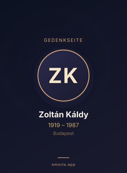 Gedenkportrait von Zoltán Káldy