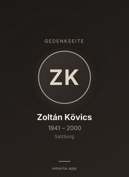 Gedenkportrait von Zoltán Kövics