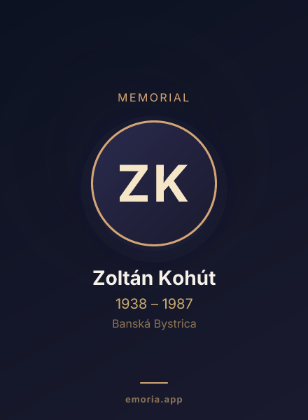 Memorial portrait of Zoltán Kohút