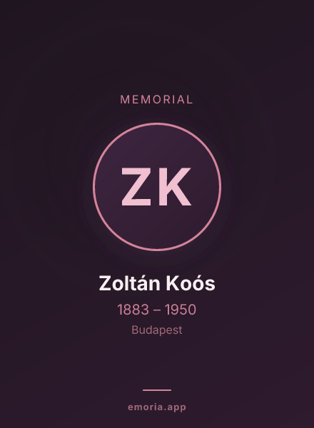 Memorial portrait of Zoltán Koós