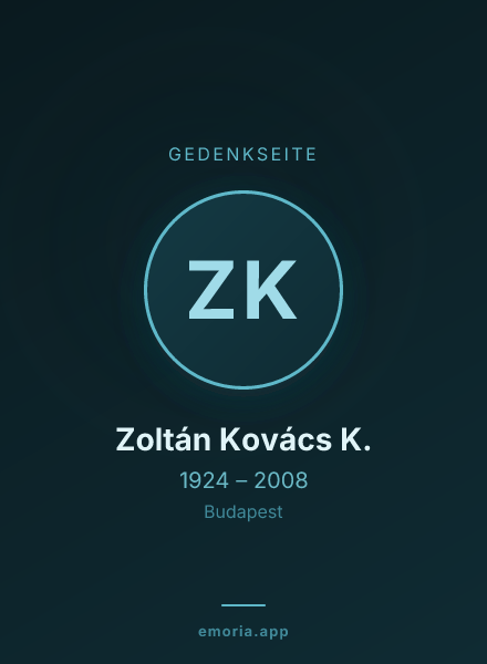 Gedenkportrait von Zoltán Kovács K.