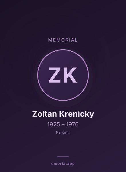 Memorial portrait of Zoltan Krenicky