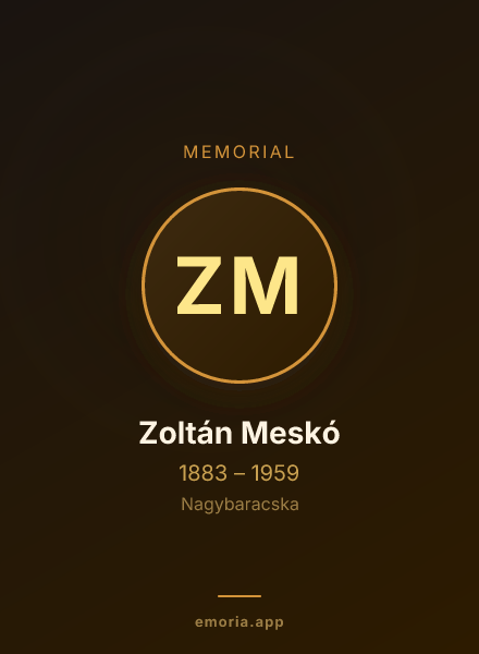 Memorial portrait of Zoltán Meskó