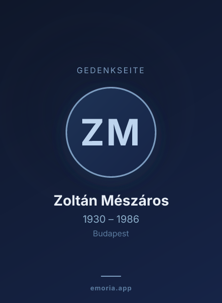 Gedenkportrait von Zoltán Mészáros